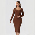 A simple, stylish solid color dress for effortless elegance